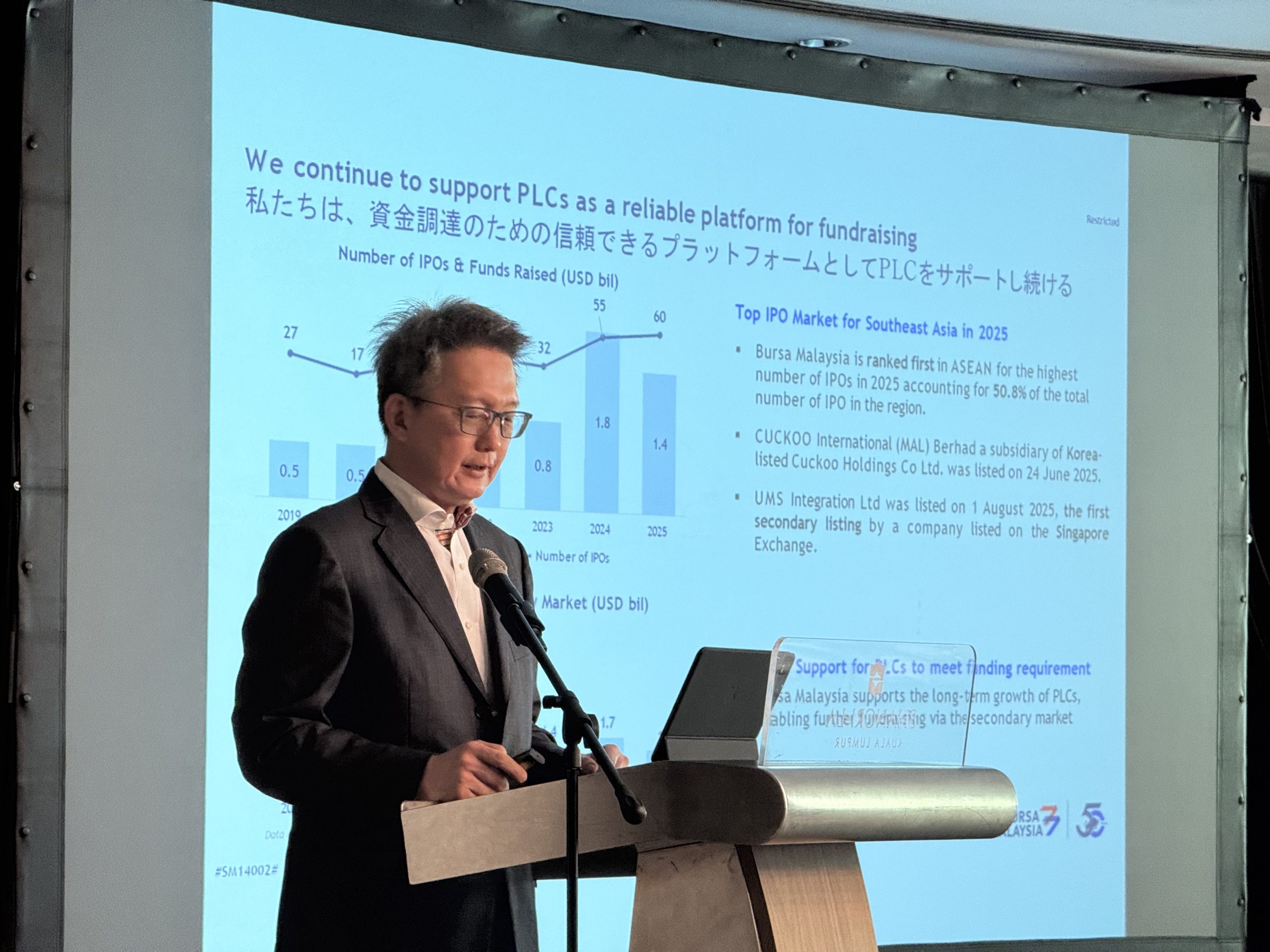 Mr. Leong See Meng (Bursa Malaysia) speaking at Nihon M&A Center's M&A Study Program 2026